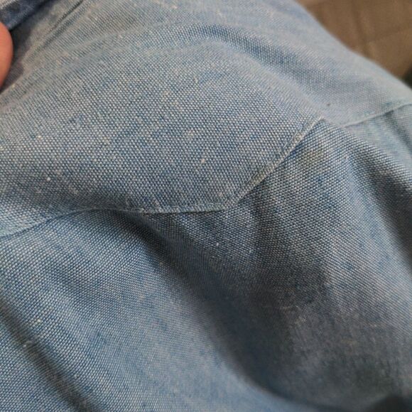 VTG Westerner Mens Denim Button Up LS Shirt Size XL Blue Embroidered Bull Rodeo - Picture 10 of 13